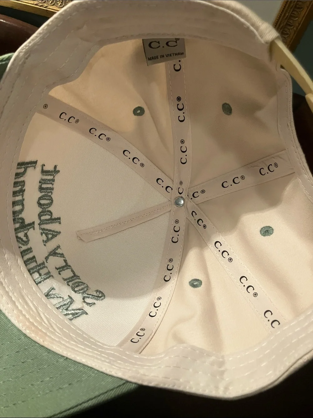 Sorry About My Husband Pink and Sage Baseball Cap